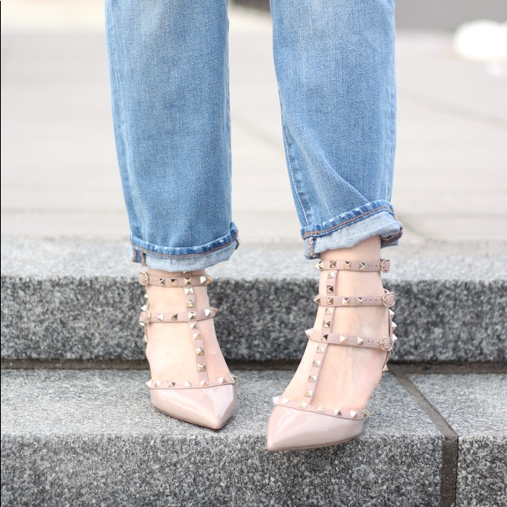 Valentino Rockstud ankle strap pump 2.5” heel